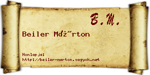 Beiler Márton névjegykártya
