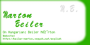 marton beiler business card